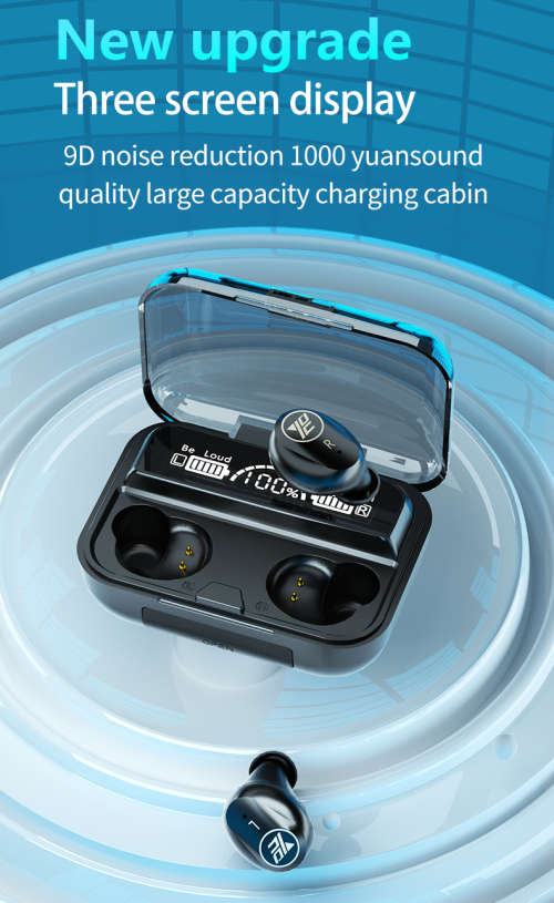 M16 Large-screen LED Digital Display TWS Earbuds Headphone Bluetooth Mobile Phone