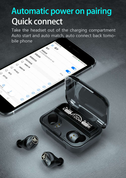 M16 Large-screen LED Digital Display TWS Earbuds Headphone Bluetooth Mobile Phone