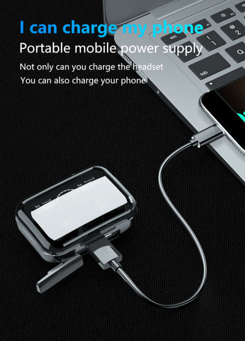 M16 Large-screen LED Digital Display TWS Earbuds Headphone Bluetooth Mobile Phone