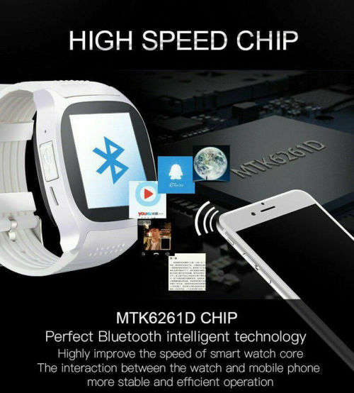 T8 Bluetooth Smart Watch Phone Mate SIM Card Pedometer