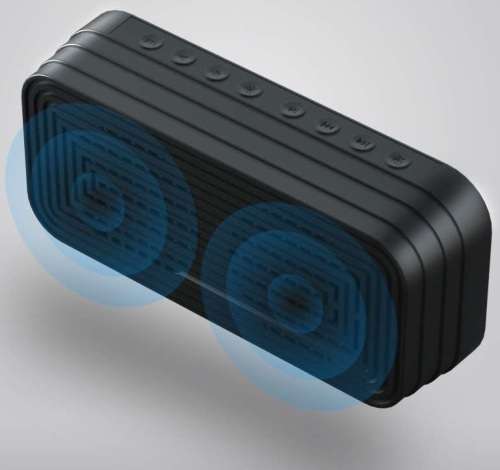 Alarm Clock Mini BT Speaker Mirror Radio LED Portable Wireless Subwoofer