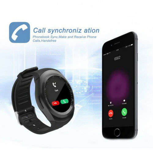 Y1 Waterproof Bluetooth Smart Watch Phone with Sim Card slot - Black