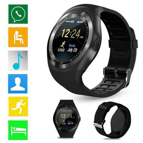 Y1 Waterproof Bluetooth Smart Watch Phone with Sim Card slot - Black