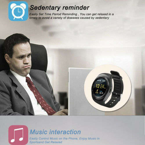 Y1 Waterproof Bluetooth Smart Watch Phone with Sim Card slot - Black