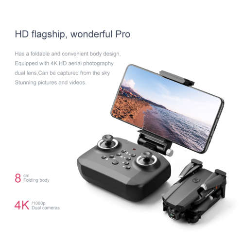 Mini WiFi FPV with 4K/1080P HD Dual Camera Altitude Hold Mode Foldable RC Drone with storage bag