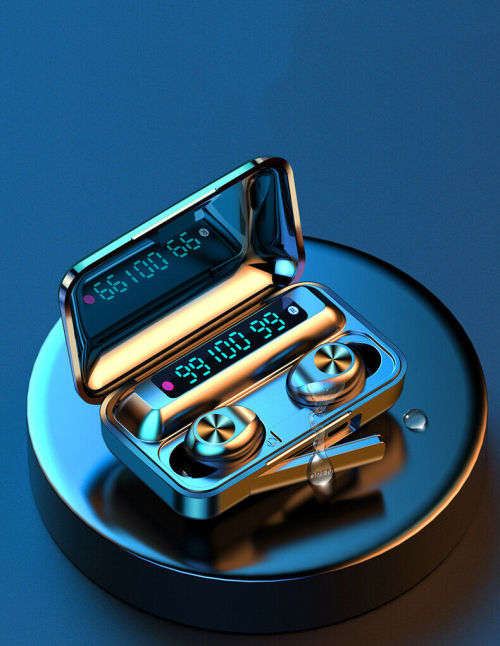 F9-10 TWS Wireless Headphones BT 5.0 with Mic IPX7 Waterproof Touch Control 2000mAh Mobile Power Cha