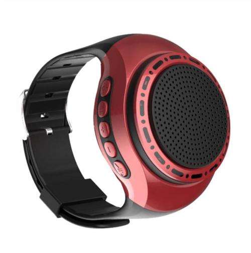 U6 Wrist Watch Bluetooth Speaker Card with Radio FM Portable Outdoor Sports Running LED