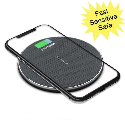 Qi Wireless Charger Pad 10W Super Ultra Fast Charging Dock ALUMINUM ALLOY METAL BODY