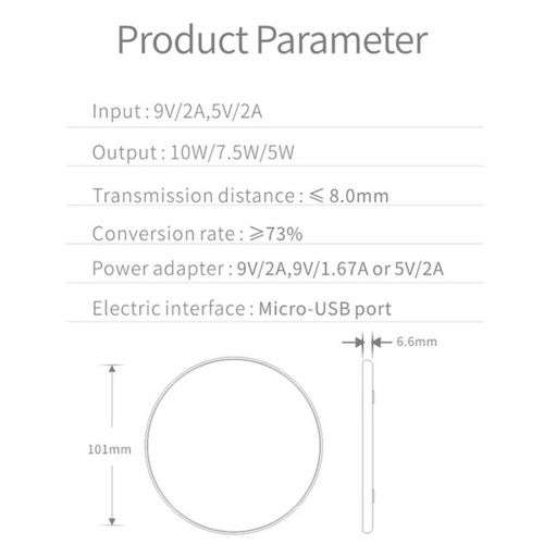 Qi Wireless Charger Pad 10W Super Ultra Fast Charging Dock ALUMINUM ALLOY METAL BODY