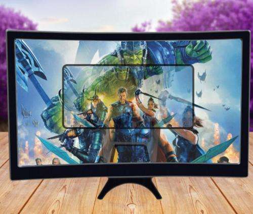 L6 12" 3D Mobile Phone Video Curved Screen Amplifier Magnifier Stand Bracket Holder