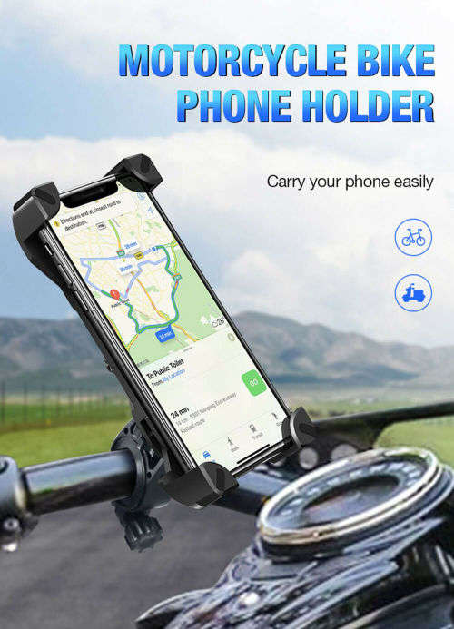 360 Degree ABS Motorcycle Handlebar Bike Navigation Anti-shake Bicycle Phone Mount Holder Bracket