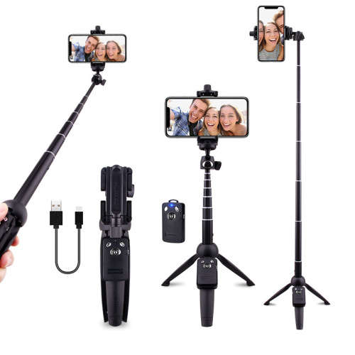 YUNTENG YT-9928 wireless selfie stick tripod Bluetooth remote 37 Inch expandable monopod