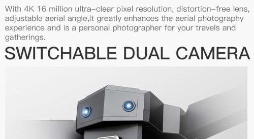 Big ZLRC HD Aerial Folding Drone With Switchable 4K Dual Cameras RC Quadcopter