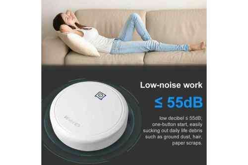 3 in 1 Vacuum Robot Upgrade Automatic Deep Blind Spot Clean Wireless Sweep - Black and White