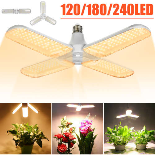 240LED Grow Light E27 Full Spectrum Growing Hydroponic Garage Lamp Bulb for Plant Vegetable AC85-265