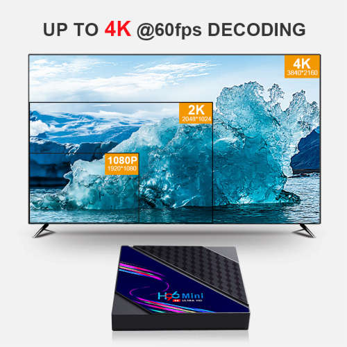 H96 Mini V8 RK3228A - DDR3 2GB / 16GB Android 10 4K HD TV Box, TikTok TV Control NetFlix - UK Plug