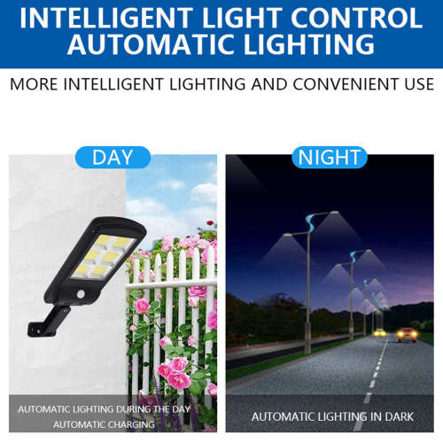 Solar Powered LED COB Street Light PIR Motion Sensor Outdoor Garden Wall Lamp with Remote Control