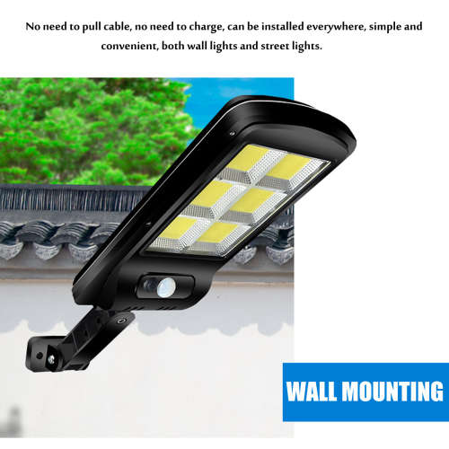 Solar Powered LED COB Street Light PIR Motion Sensor Outdoor Garden Wall Lamp with Remote Control