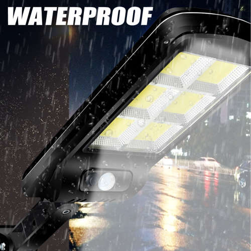 Solar Powered LED COB Street Light PIR Motion Sensor Outdoor Garden Wall Lamp with Remote Control