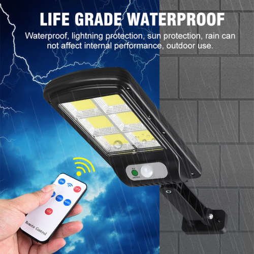 213 LED Outdoor Solar Street Wall Light PIR Sensor Motion LED COB Lamp Remote Control