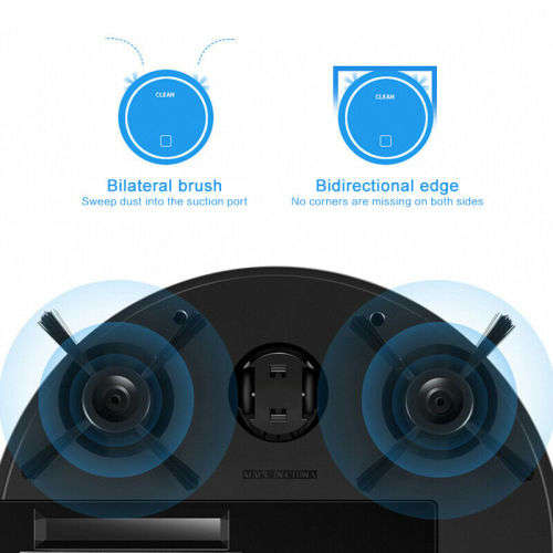 3 in 1 Vacuum Robot Upgrade Automatic Deep Blind Spot Clean Wireless Sweep - Black and White