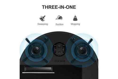 3 in 1 Vacuum Robot Upgrade Automatic Deep Blind Spot Clean Wireless Sweep - Black and White