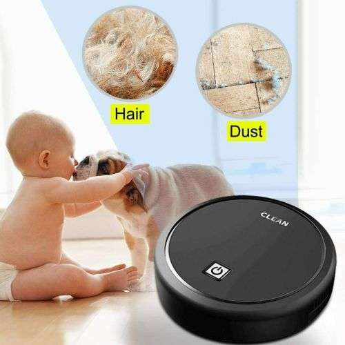 3 in 1 Vacuum Robot Upgrade Automatic Deep Blind Spot Clean Wireless Sweep - Black and White