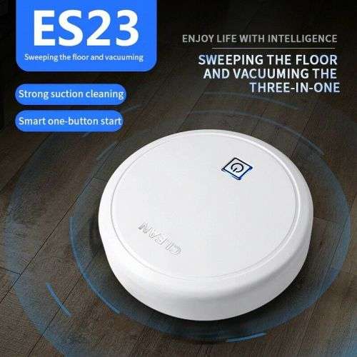 3 in 1 Vacuum Robot Upgrade Automatic Deep Blind Spot Clean Wireless Sweep - Black and White