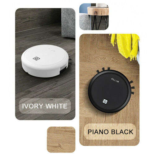 3 in 1 Vacuum Robot Upgrade Automatic Deep Blind Spot Clean Wireless Sweep - Black and White