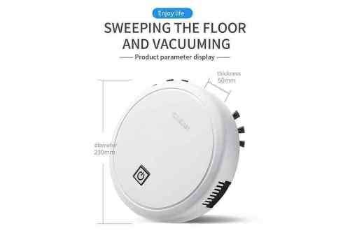 3 in 1 Vacuum Robot Upgrade Automatic Deep Blind Spot Clean Wireless Sweep - Black and White