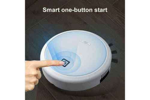 3 in 1 Vacuum Robot Upgrade Automatic Deep Blind Spot Clean Wireless Sweep - Black and White