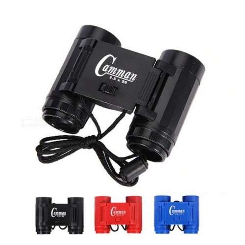 Kid's 2.5 x 26 Magnification Toy Binocular Telescope + Neck Tie Strap  Black, Red, Blue and Yellow