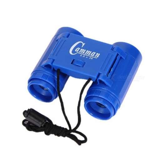 Kid's 2.5 x 26 Magnification Toy Binocular Telescope + Neck Tie Strap  Black, Red, Blue and Yellow