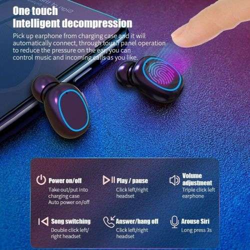 N26 TWS True Wireless Earphone Upgrade BT V5.1 Headsets LED Touch Control Earbuds