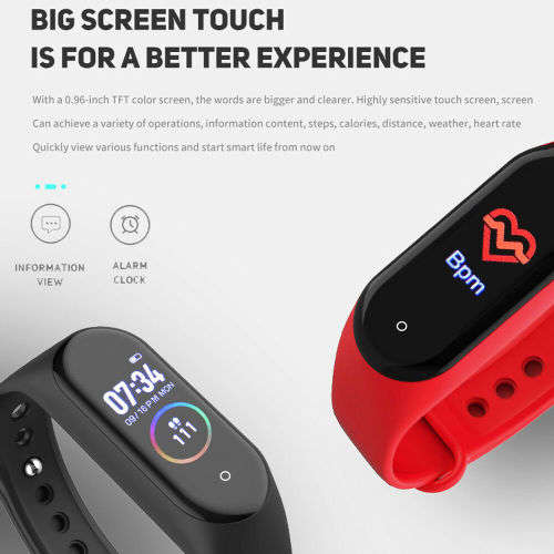 M4 Pro Smart Watch Band Heart Rate Blood Pressure Tracker Fitness Wristband temperature measure
