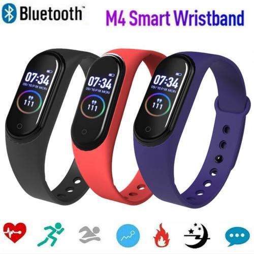 M4 Pro Smart Watch Band Heart Rate Blood Pressure Tracker Fitness Wristband temperature measure