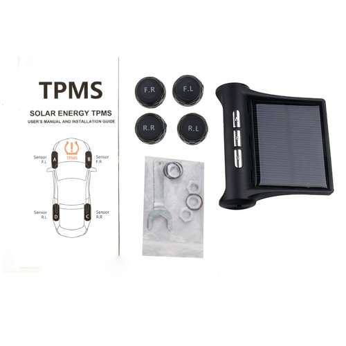 Tyre Pressure Monitoring System TPMS Solar Power Universal Wireless with 4 External Sensors Monitor