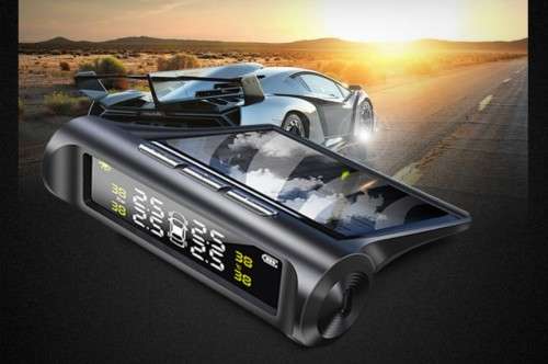 Tyre Pressure Monitoring System TPMS Solar Power Universal Wireless with 4 External Sensors Monitor