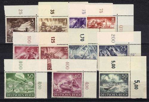 Germany 1943 Corner Control Singles - Superb - MNH (11)