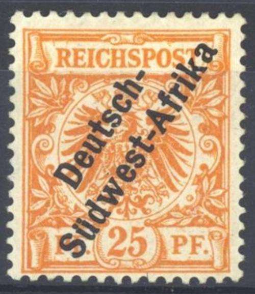 LATE ENTRY RARE German South West Africa 1897 25PF Orange VLHM SACC 5 CV R3000.00 (4 HOURS)