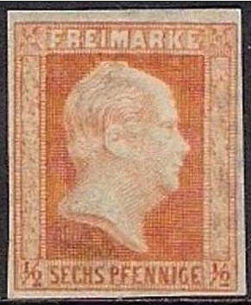 German States Prussia 1850 1/2 Sgr 6 PF Michel 1 Superb LHM full margins CV R1200+