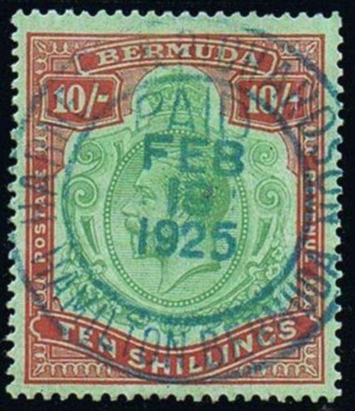 Bermuda KGV 10/ Superb used SG92 CV R3500+
