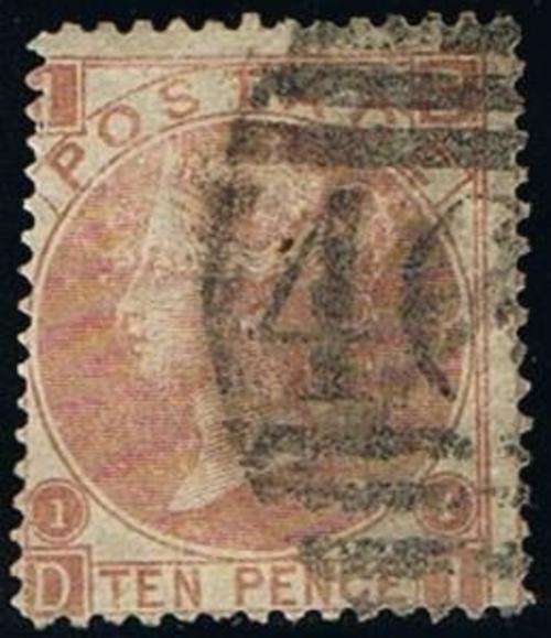 Great Britain 1867-80 10D Plate 1 SG 114 Fine Used CV R4200