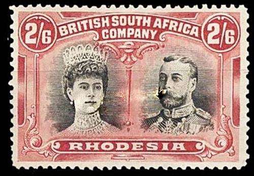 BSAC 2/6 Double head Superb Mint SACC 157 Black and Rose Carmine