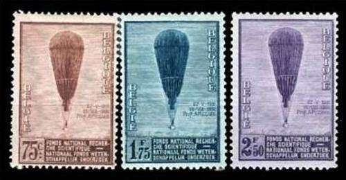 Belgium 1932 Hot air Balloons Michel 344-346 Complete set of 3 LHM, Cat Value R1700. Scarce