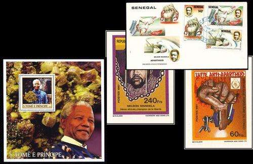 RARE Nelson Mandela lot of stamps including Congo proofs