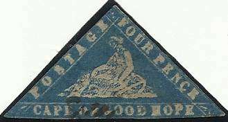 Cape of Good Hope 4D Woodblock 1861 (Deep Bright Blue) RARE CV R62000