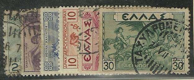 Greece 1935 Airmails Mi 375-380 FU CV R600+