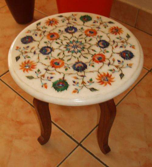 Solid Marble Table Hand decorated with Foral design