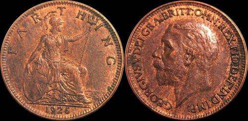 GB 1926 Brilliant UNC Farthing KM # 825 Value R70++